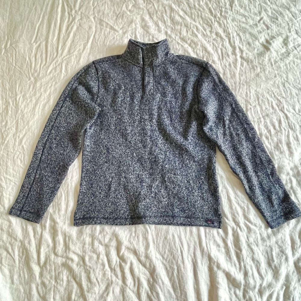 Faherty Men's S Better Sweater Blue 1/4 Zip Fleece Pullover Long Sleeve